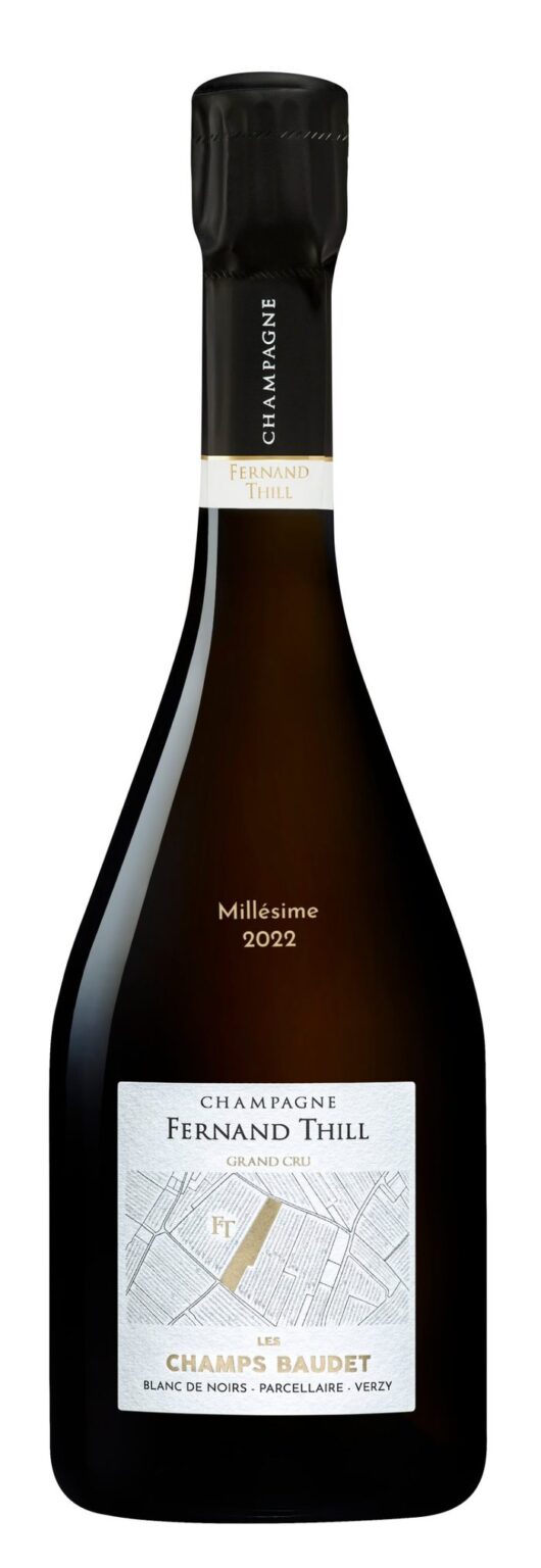 Bouteille de Champagne Fernand Thill Les Champs Baudet, Blanc de Noirs parcellaire Grand Cru de Verzy, Millésime 2022